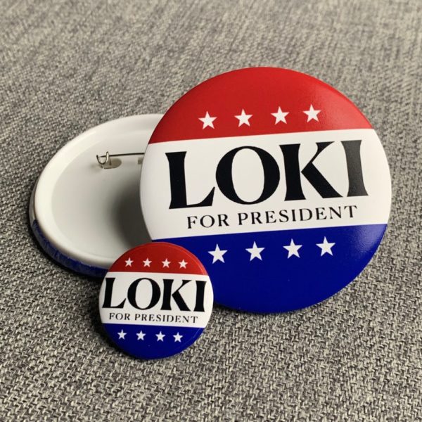 Loki Variant Variety Bundle - Belt Buckle, Sticker, Buttons, Iron-on Transfers - Image 4