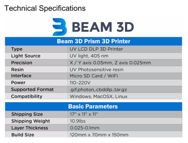 Beam3D Prism - 3D Resin Printer Manual and Calibration Files (Free Download) - Image 3